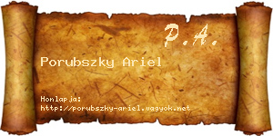 Porubszky Ariel névjegykártya