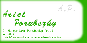 ariel porubszky business card